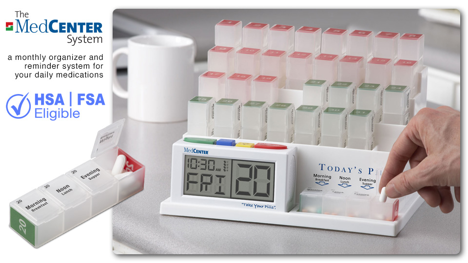 The MedCenter Systems - a monthly organizer and reminder system for your daily medications