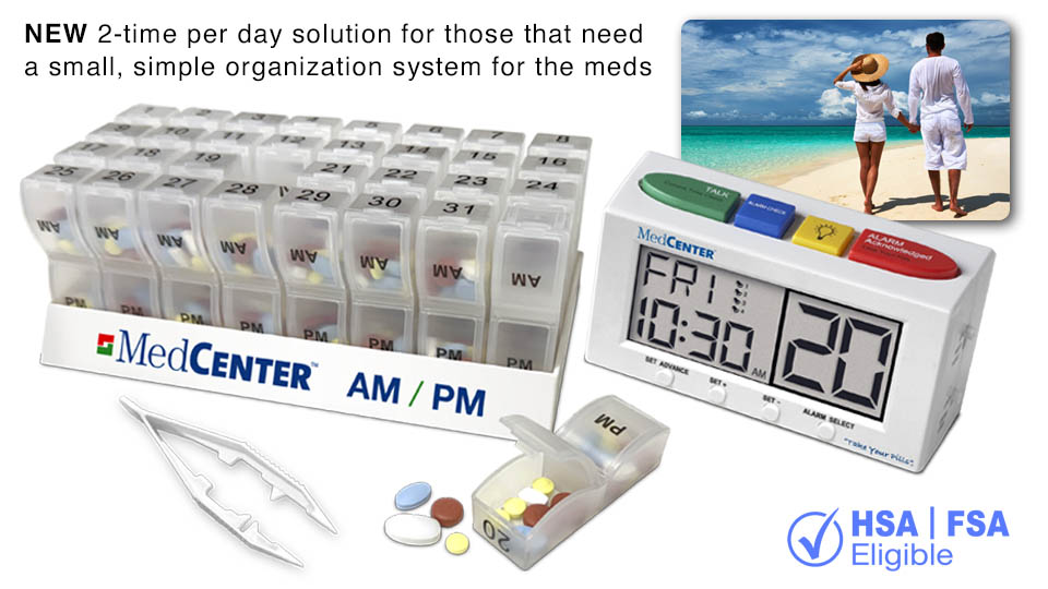 AM/PM Compact Monthly Pill Organizer